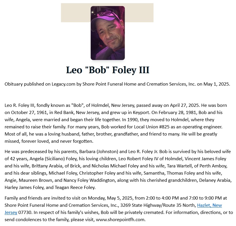 Leo Robert Foley III Obituary