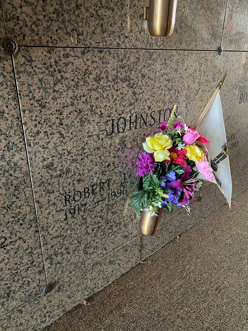 Bob Johnston Grave in Chapel of Meditation Mausoleum, North Brunswick, NJ