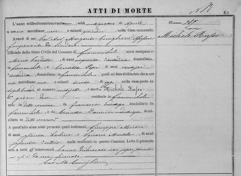 Michele Russo Death Record