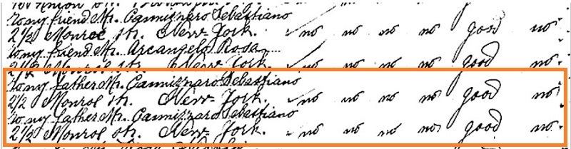 Salvatore and Michele Cannizzaro Immigration Records